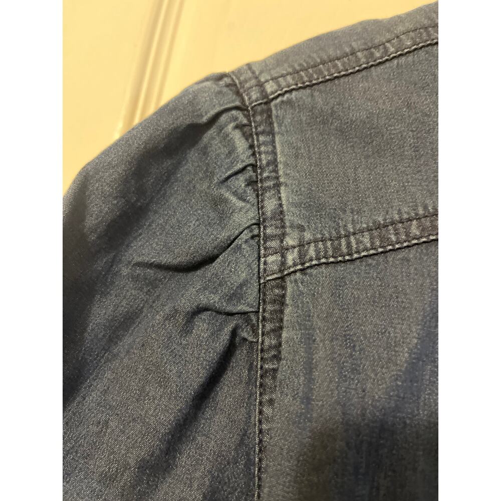 Tensel Light Weight Dark Denim Romper Jumpsuit Stretch Sz M oversized - Picture 7 of 9